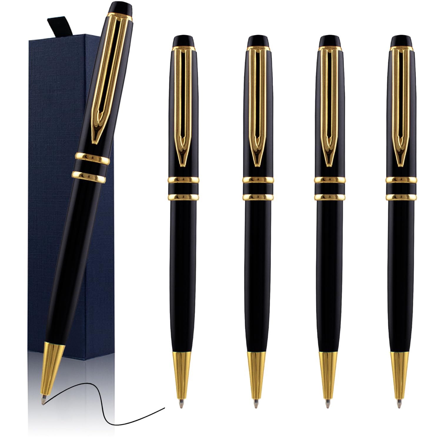 ANCOLOFIS Personalised Ballpoint Pens - Executive Writing Pen with 10 Black Ink Refill Engraved with Your Message Name on the Pens Gift Set for Man/Women/Writers/Collection/Journalist any occations