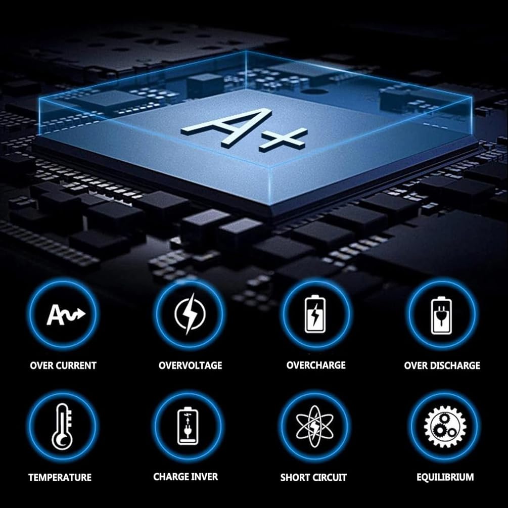 Batería de Litio Recargable de 12 V con Cargador | Batería de litio de 12 V, 20 Ah, 30 Ah, 60 Ah, 80 Ah y 100 Ah, con pantalla LED, doble puerto USB e interruptor de encendido.