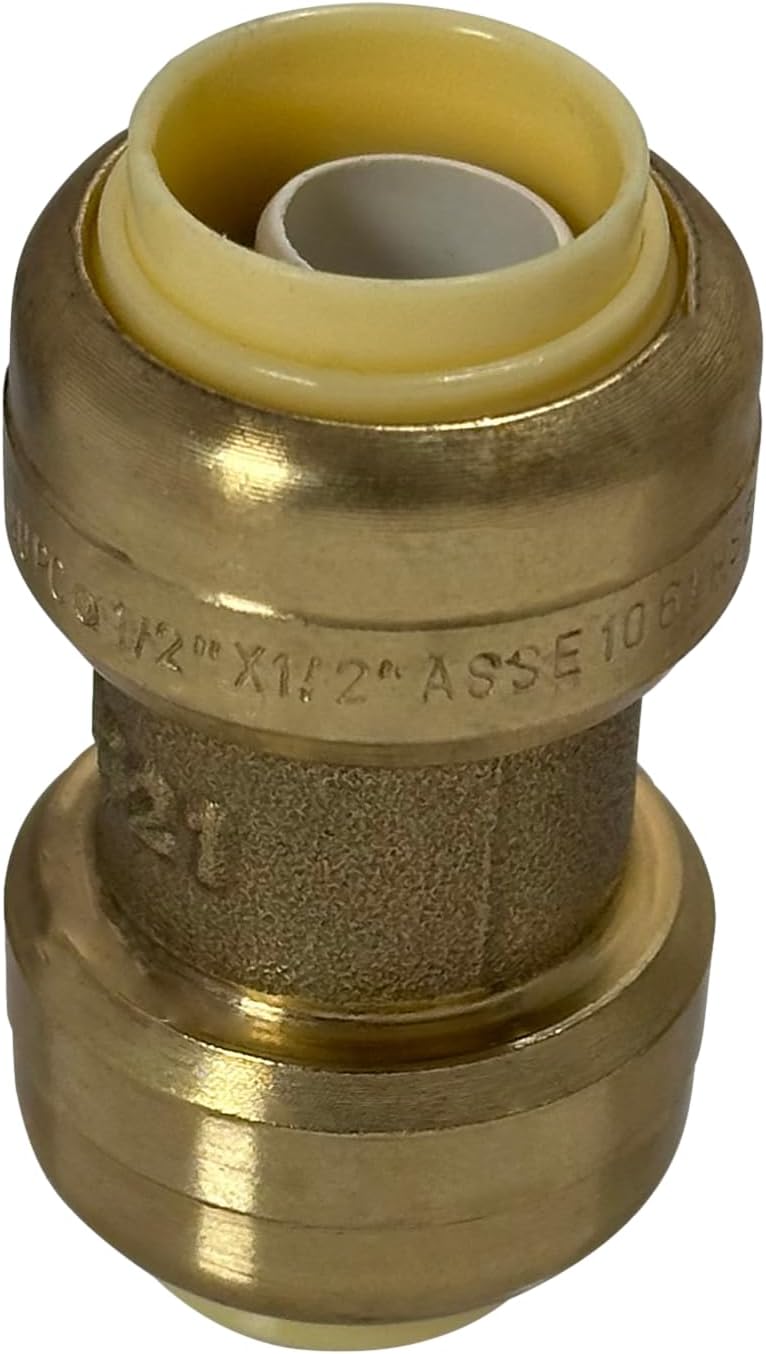 Xfitting Push-Fit Coupling, 10 Pack Push to Connect Coupling, Brass