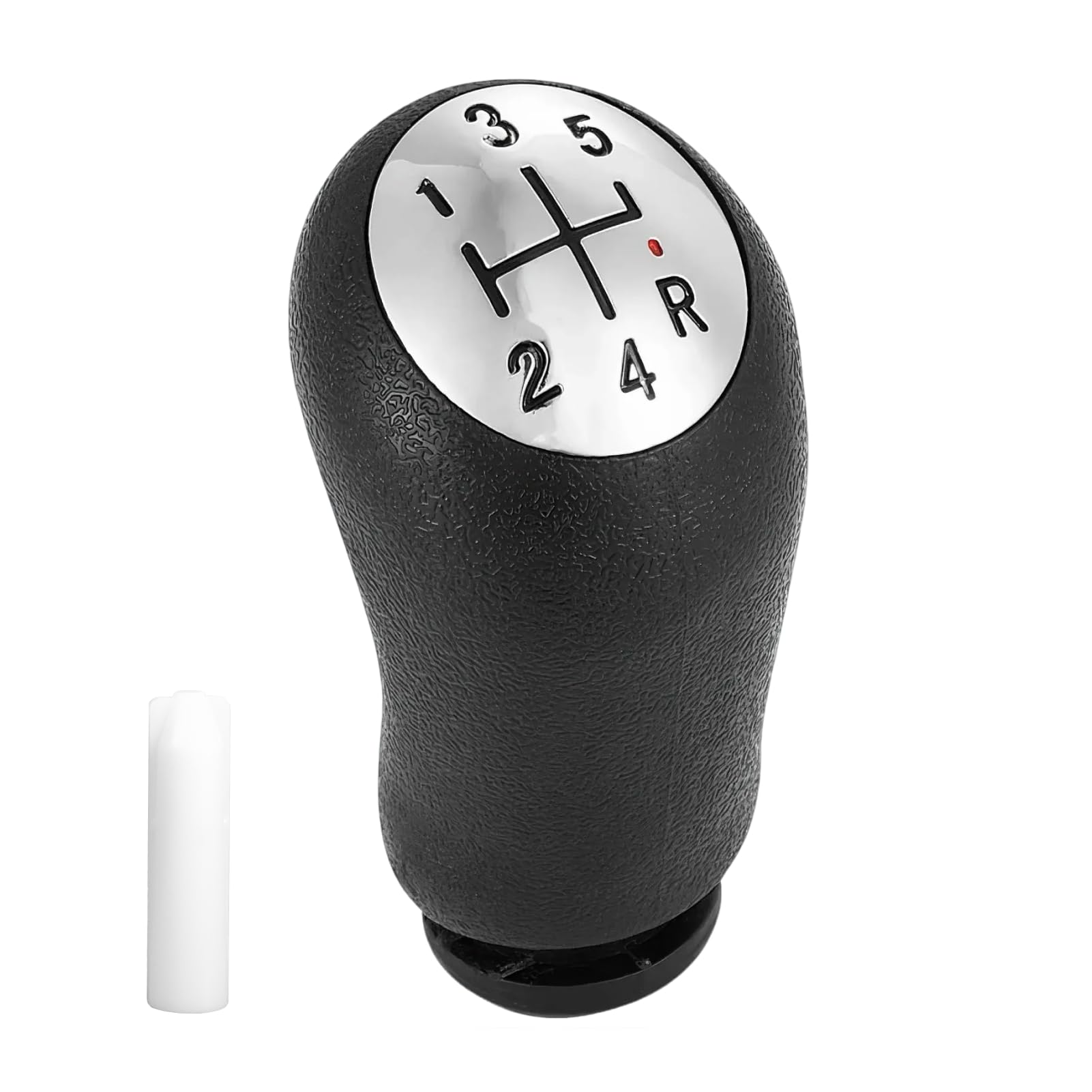5-biegowa ręczna gałka dźwigni zmiany biegów do Clio III, Megane 2 Laguna 2, Clio 4, skóra PU z adapterem, skóra PU i PVC, ergonomiczna konstrukcja, łatwa instalacja z adapterem