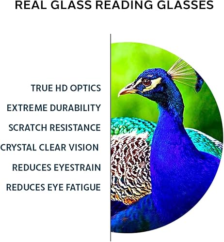 Miniatura 6 de PS PHILLIPS SAFETY PRODUCTS INC. Gafas de lectura de cristal real, marco de profesor, dioptría de 0.25 a 3.00