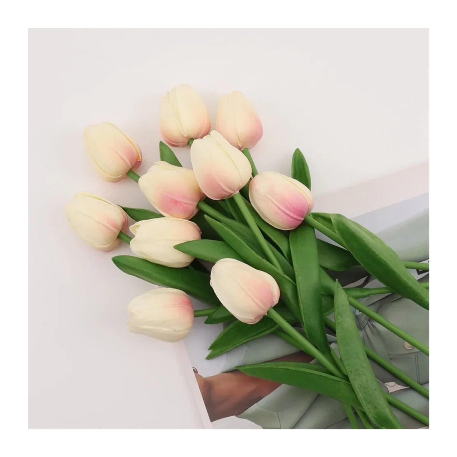 XIANGMLING 6Pcs Artificial Tulip Flower Garland, Wedding Garden Arch Bouquet for Home Vase Decor(Color7)