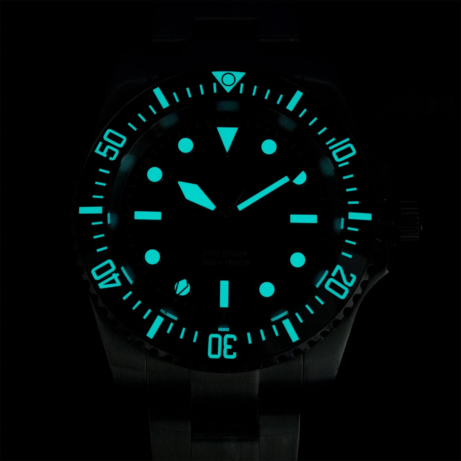 watchdives Professionelle Taucheruhr, WD1680Q V2 Japan VH31 Sweep Second Quarz Armbanduhr 40mm Saphirglas Uhr 200m wasserdichte Leuchtende Analoguhr