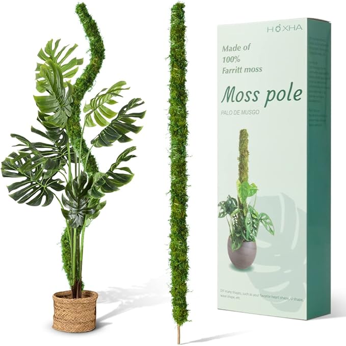 HOXHA Bendable Moss Pole, Plant Pole Monstera Plant Stakes for Indoor