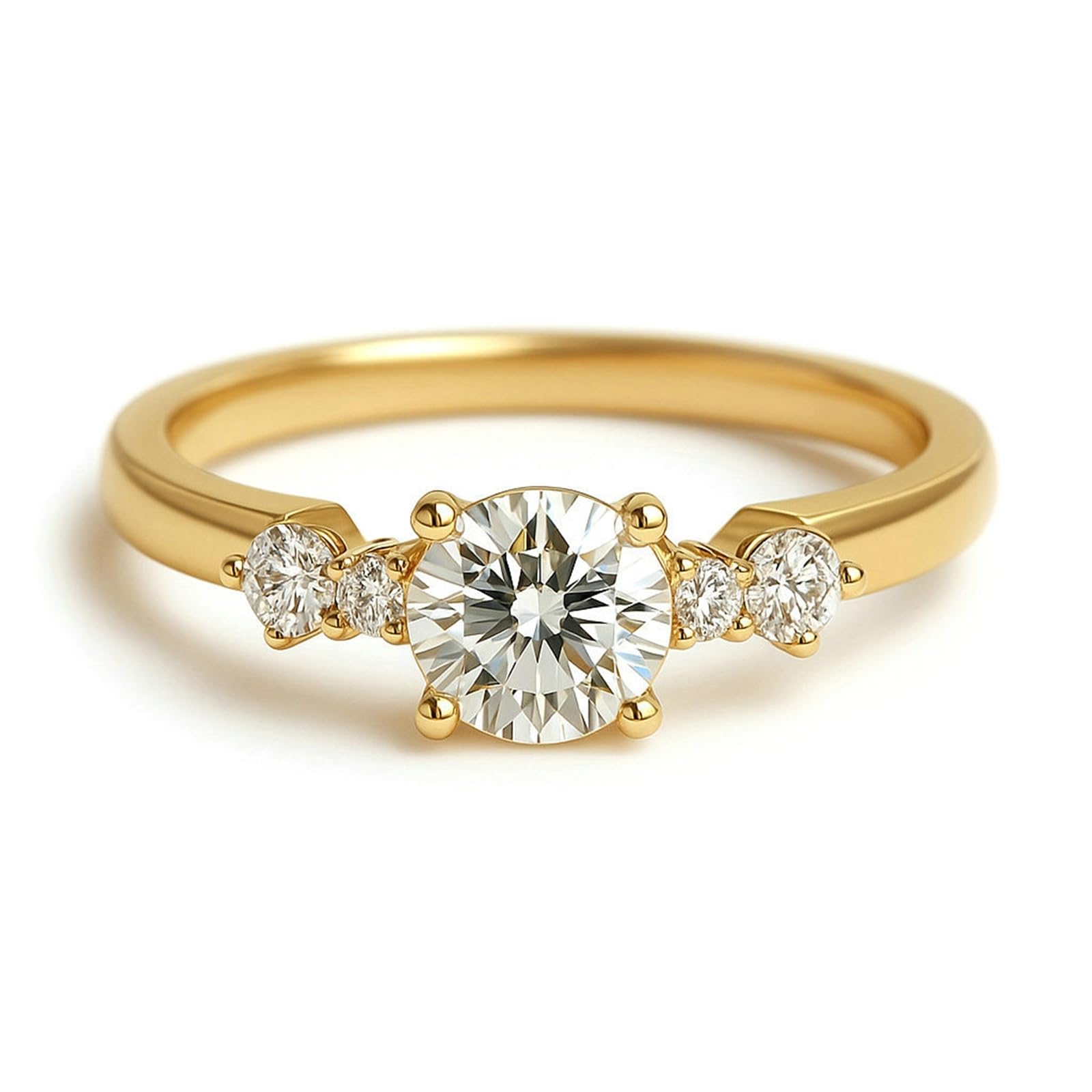 Anillos de oro blanco para mujer, anillos de compromiso, oro auténtico, moissanite, 1 ct, elegante anillo de oro para mujer