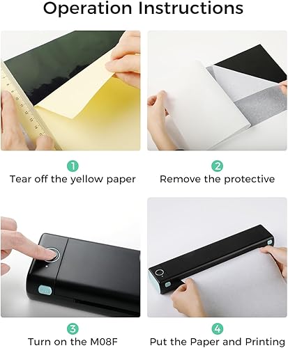 Miniatura 5 de Phomemo M08F - Impresora inalámbrica de plantillas de transferencia de tatuajes, máquina copiadora térmica de transferencia de tatuajes con 10