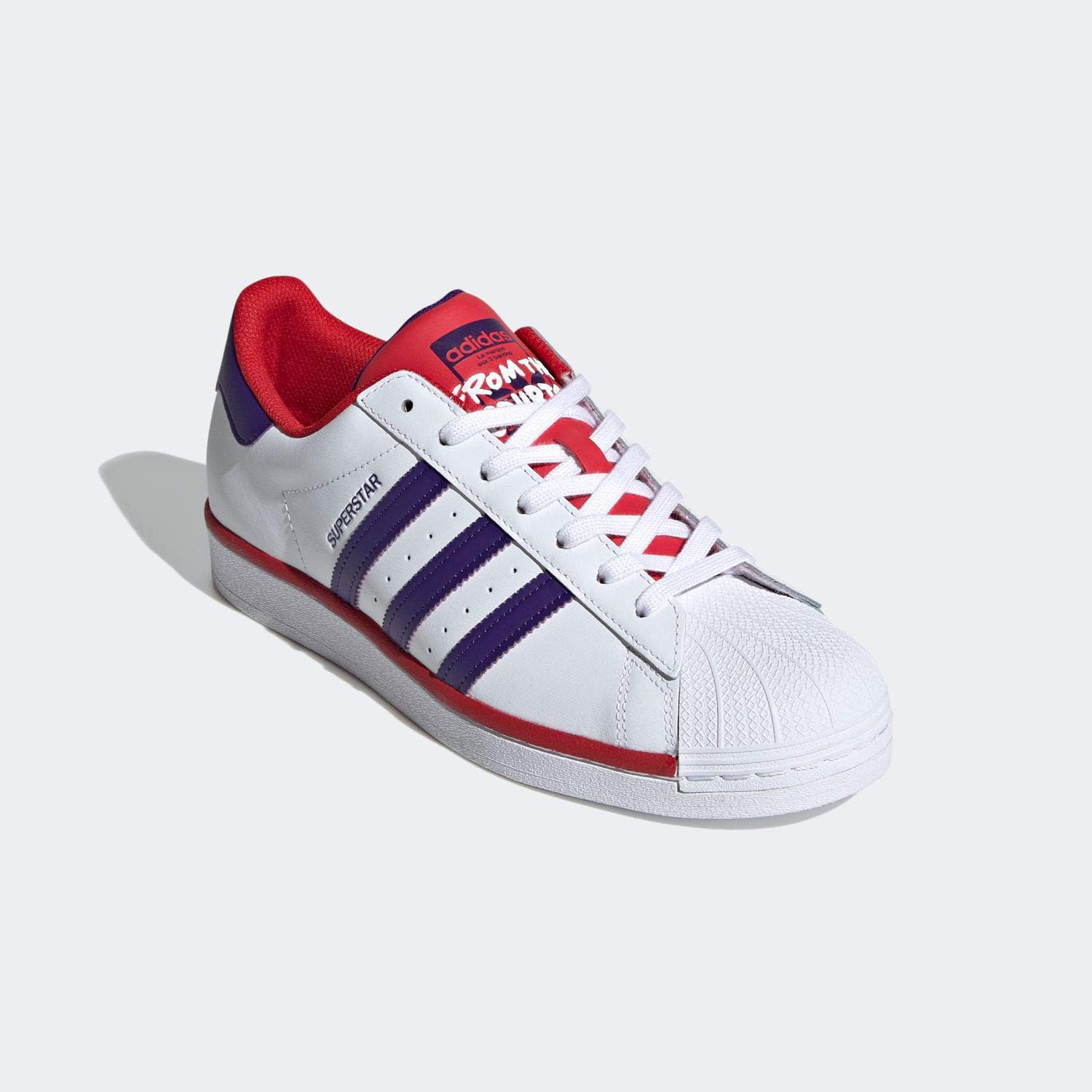 Amazon.co.jp: [アディダス] スーパースター [SUPERSTAR] フットウェアホワイト/パープル/スカーレット 26.5cm  FV4189 日本国内正規品 : シューズ＆バッグ