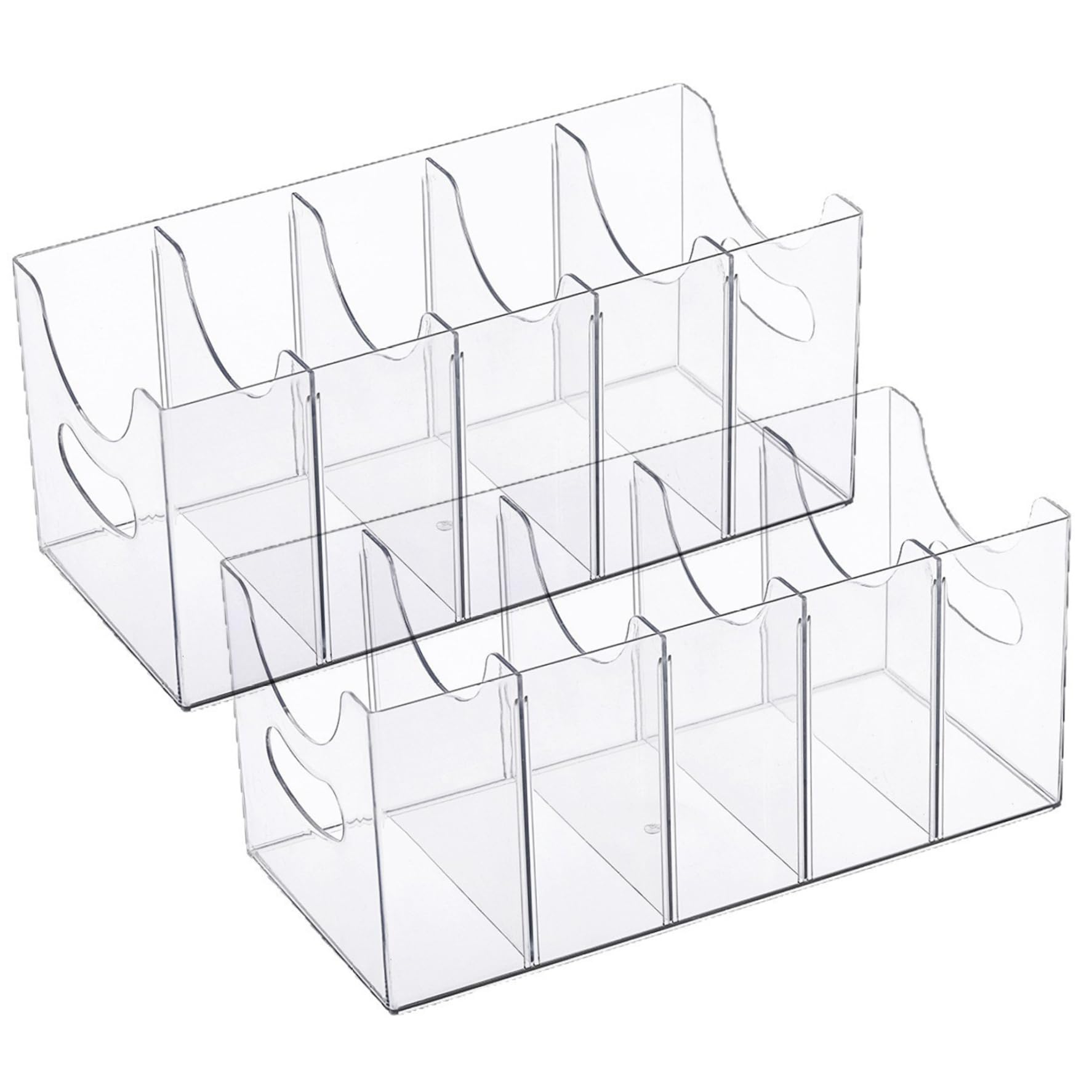 Tie Racks Hangers, Acrylic Belt Organizer with 5 Compartments, Clear Belt Storage Organizer Box for Closet Drawer, Display & Organize Belts Ties Accessories (11.1" L x 5.3" W x 4.9" H)