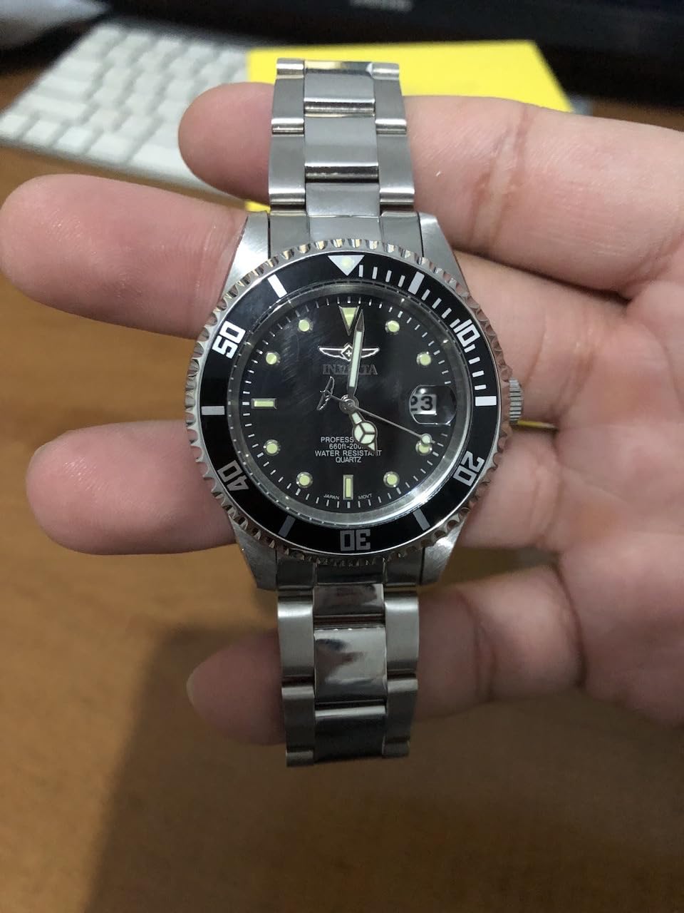 Invicta Relógio masculino 8932OB Pro Diver mostrador analógico quartzo prata, Aço inoxidável, 8932OB