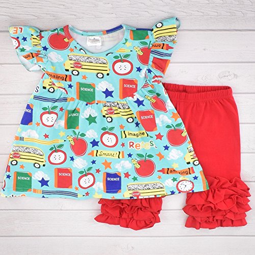 Image of Unique Baby Toddler Girls 2pc Capri Pants Outfit Set with Top