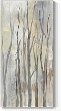 Renditions Gallery Canvas Nature Art Paintings for Living Room Wispy Tall Birch Trees in a Mist Abstract Hanging Artwork Prints for Kitchen Hotel Bedroom Walls - 16"X32" LT520