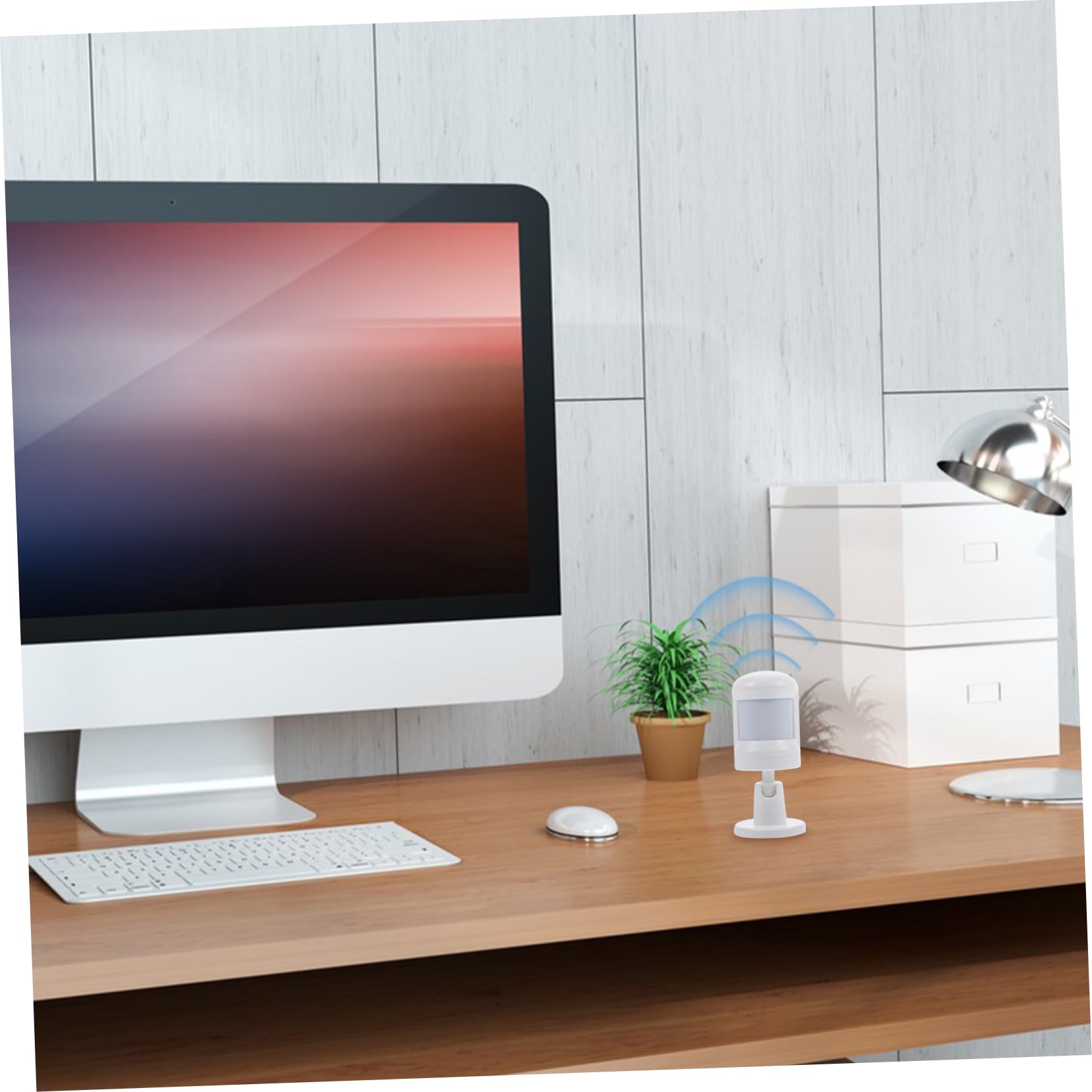 iplusmile Infrarot Körpersensor mit Weitwinkel Pir Bewegungsmelder aus PC und Abs für Zuhause Inkl. App-benachrichtigung und Statusmeldung an Host