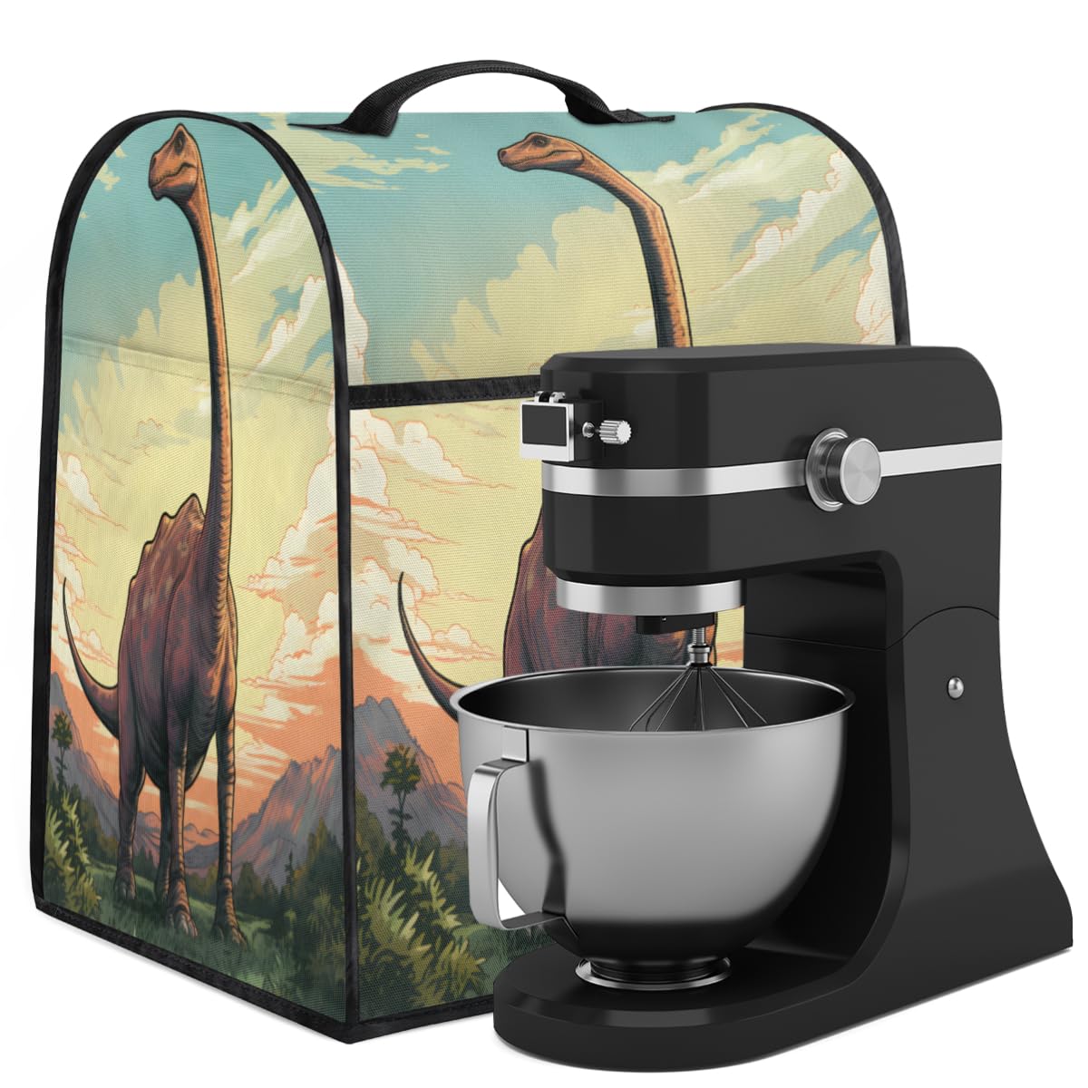 Coffee Maker Cover Animal Dinosaur Kitchen Appliance Covers Small Appliance Covers Blender Cover Juicer Cover Dust Covers for Kitchen Appliances with Top Handle and Pockets,Washable,B743