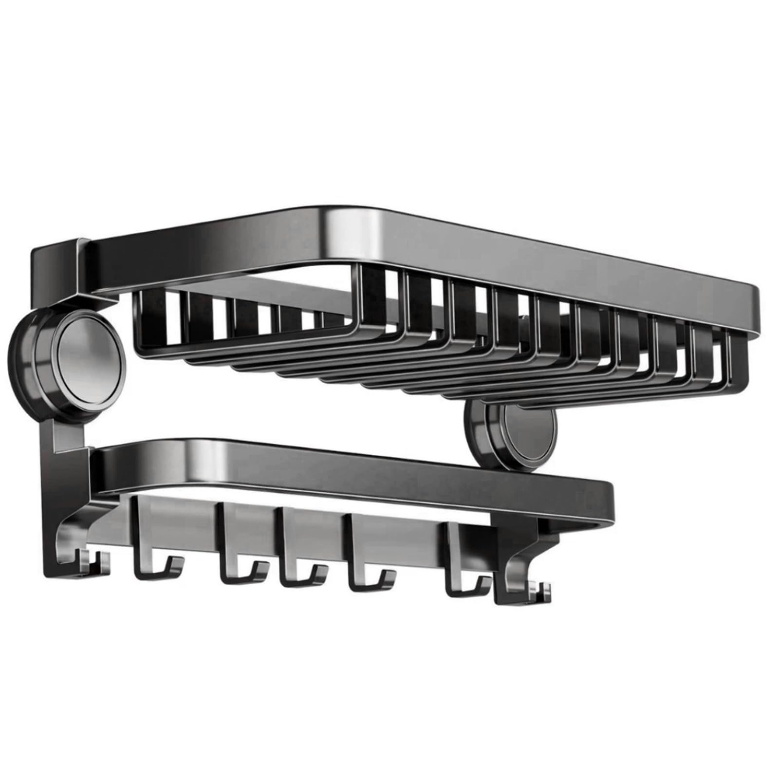 AMZGSHOP Carbon Steel Towel Rack Wall Mounted Hanging Pole Foldable Storage
