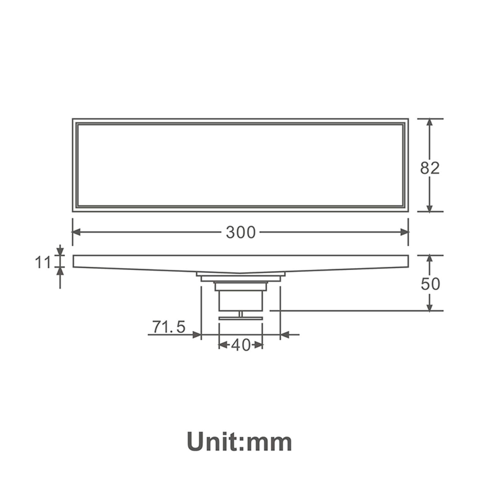 Scarico per doccia lineare Ottone antico, Scarico per doccia rettangolare Scarico per doccia rettangolare Scarico per doccia invisibile 8.2 * 30 cm, Scarico per bagno anti-odore