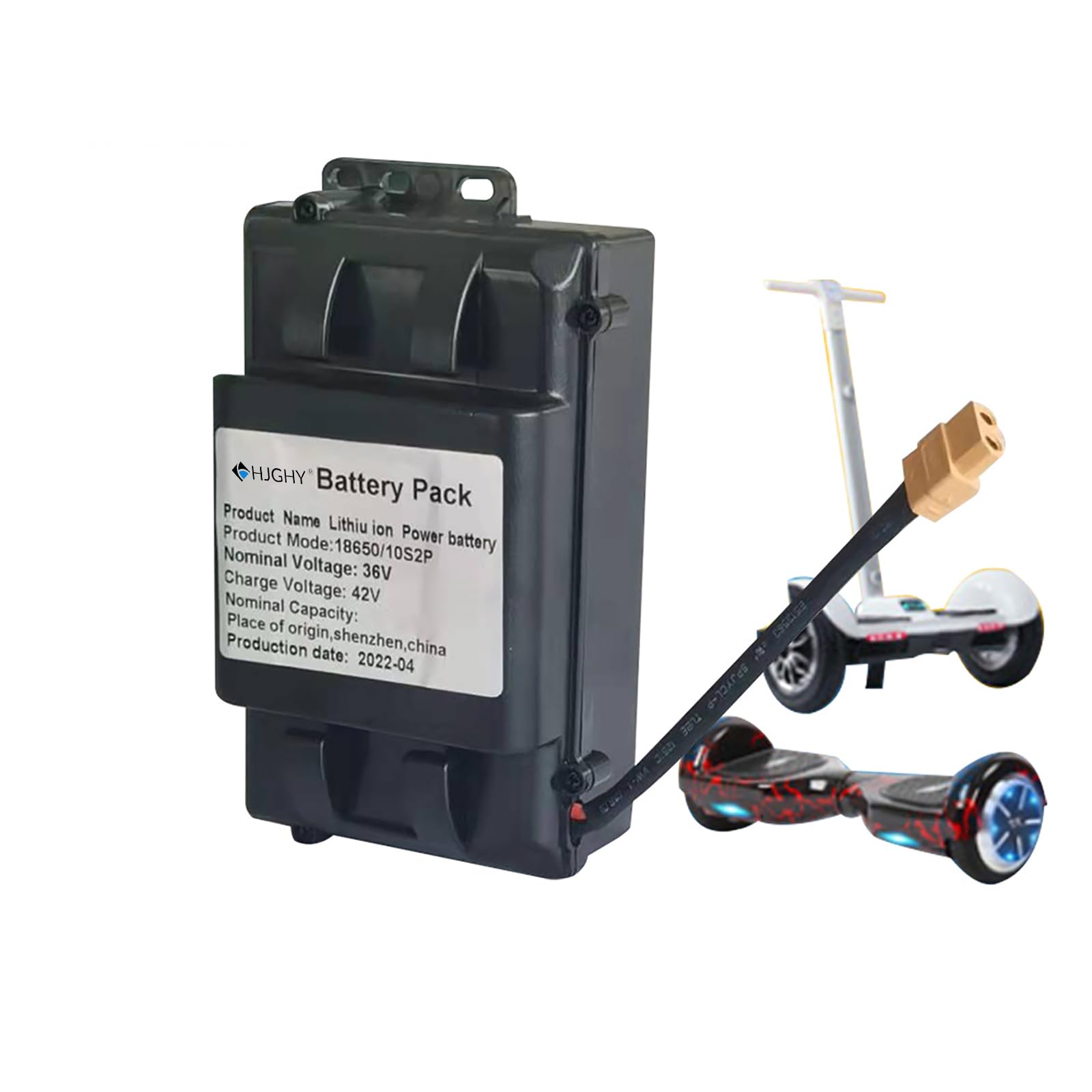 HJGHY Batería para Patinete eléctrico de 36 V, 2 Ah, 3 Ah, 4 Ah, 5,2 Ah y 6 Ah, para Hoverboard, para Kits de Motor de Coche Twist de 230 W con Enchufe XT60.