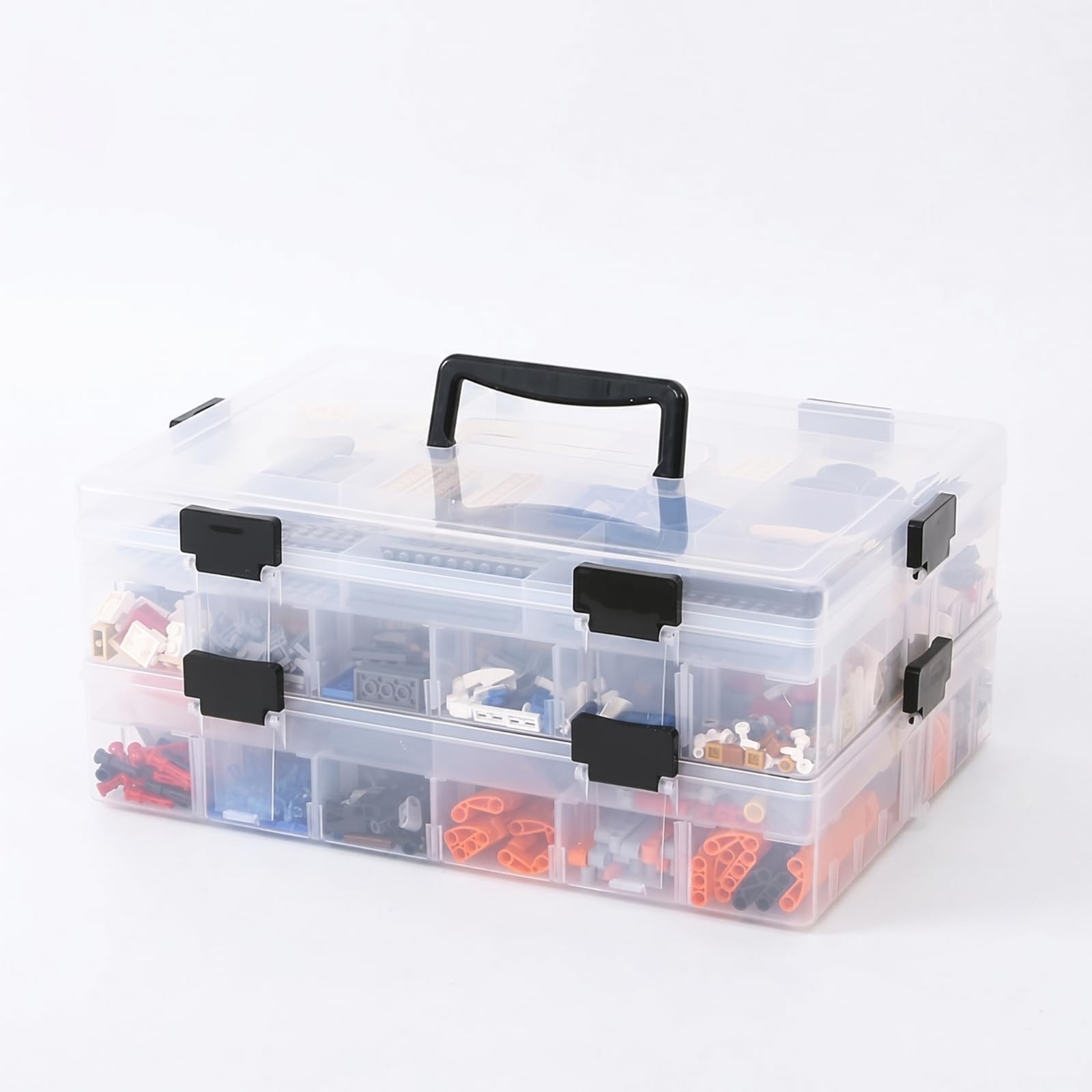 Cajonera Transparente Apilable Rectangular Mini Cajonera Transparente Organizador Escritorio 18 Cajones, Azul