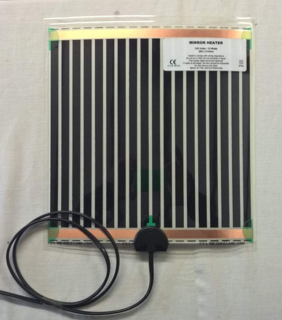 Mirror Demister Pad 252mm x 274mm Amazon.co.uk Home & Kitchen