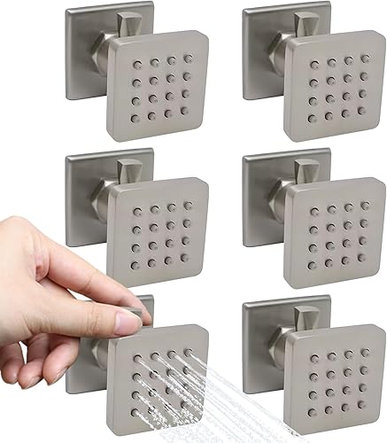 Miniatura 10 de Backnets Chorros de cuerpo de ducha de latón con flujo ajustable, masaje spa de níquel cepillado redondo de cuerpo rociador de pared lateral de