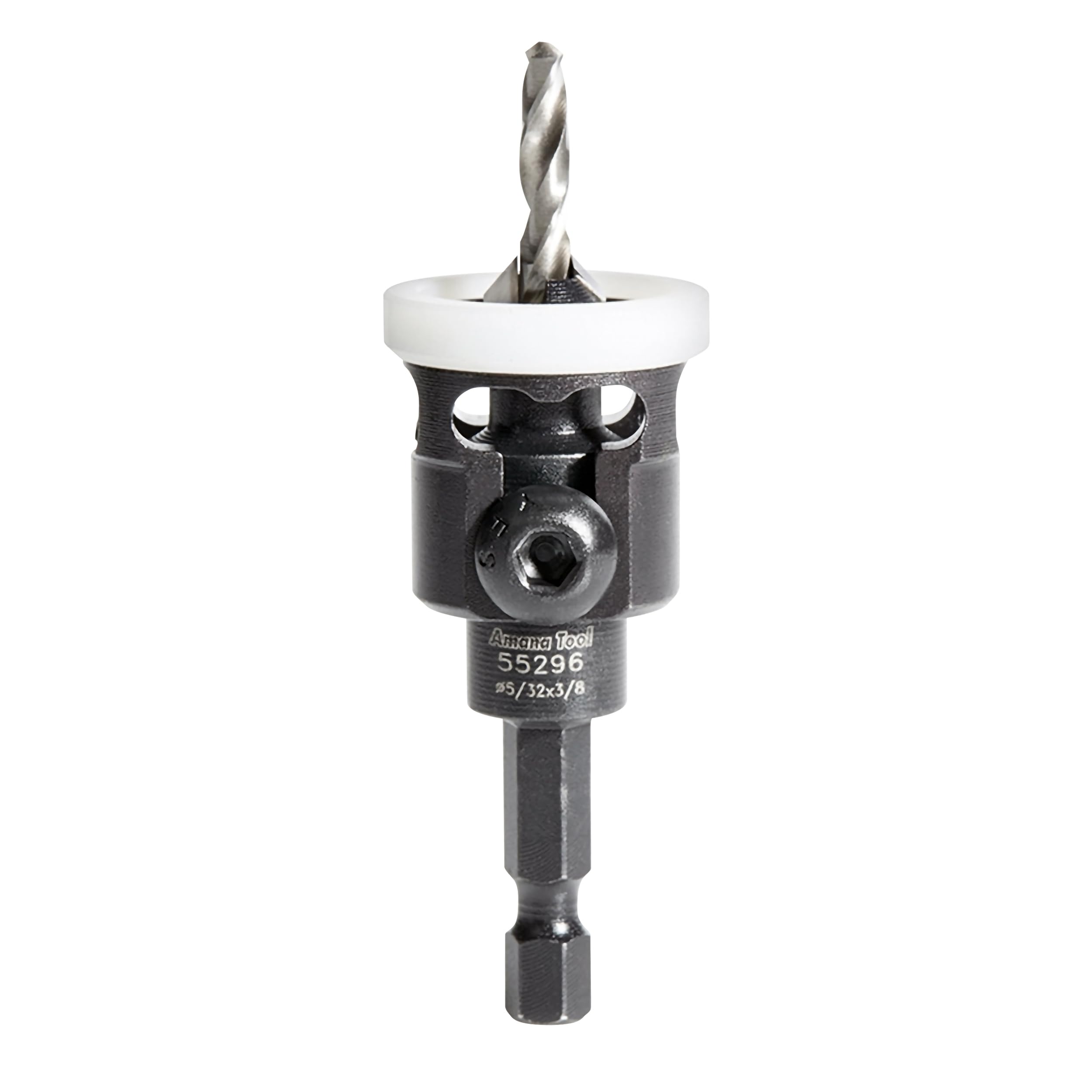 Amana Tool - (55296) Carbide Tipped 82° Countersink With Adjustable Low Friction Depth Stop, 3/8 Dia X 5/32 Drill Dia X 1/4 In