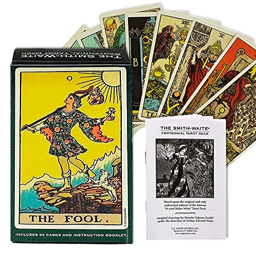 FANFX 84 hojas de Tarot Cards Vintage Smith-Waite Centennial Tarot Deck cartas originales Sets edición en inglés para principiantes con folleto