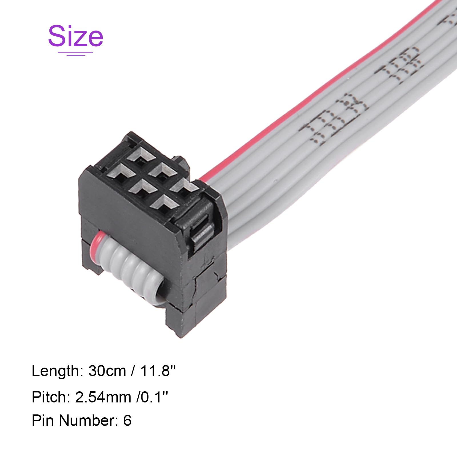 DMiotech 5pz Lungo 30CM 2.54MM Piatto Nastro Cavo IDC 6 Pin Connettore