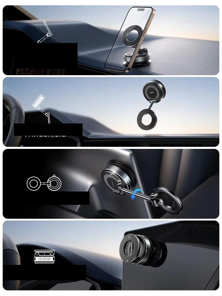 Soporte Móvil Coche Para Xiaomi Universal Joyroom Ventosa Magnética Soporte Para Teléfono Magnético Al Vacío Soporte Con 360 ° Puntal Metal