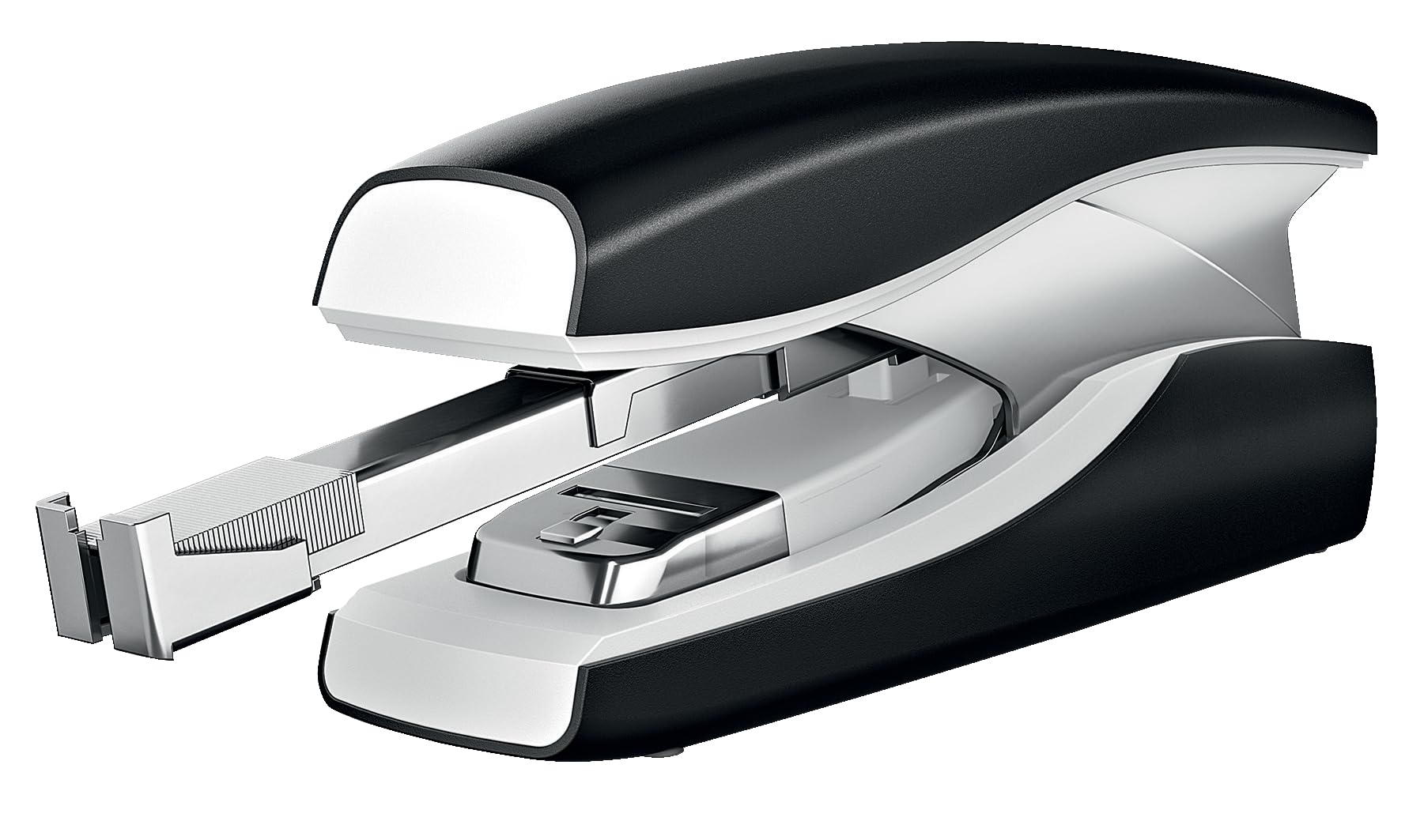 Leitz Agrafeuse Sans Effort Softpress Flat Clinch, Capacité 30 Feuilles, Noir, Boîtier Ergonomique, Agrafes Incluses, Gamme NeXXt, 56030095