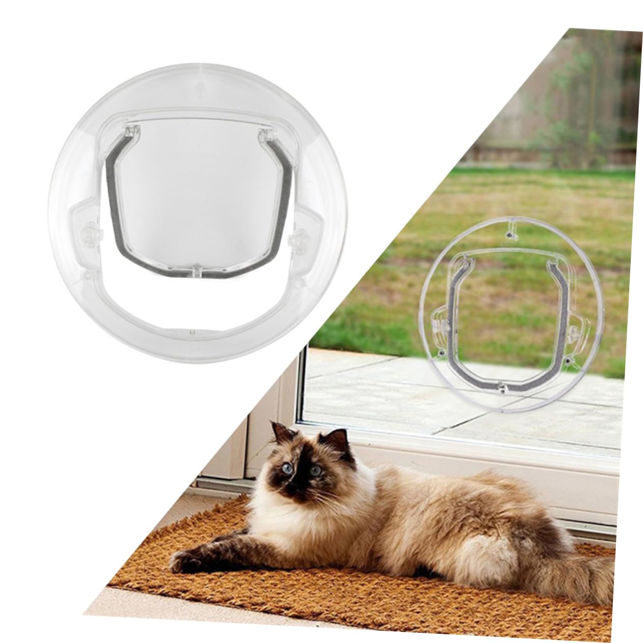 BESPORTBLE Pet Door Cat Safe Hole Entry Exit Door for Cats Quiet Brush Easy Access