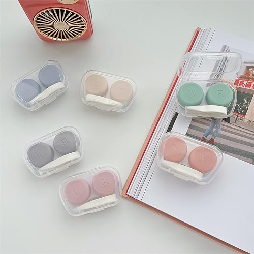 Miniatura 2 de Howinn Fundas para lentes de contacto, colorido soporte para lentes de contacto, estuche de contacto transparente, mini lente de contacto portátil