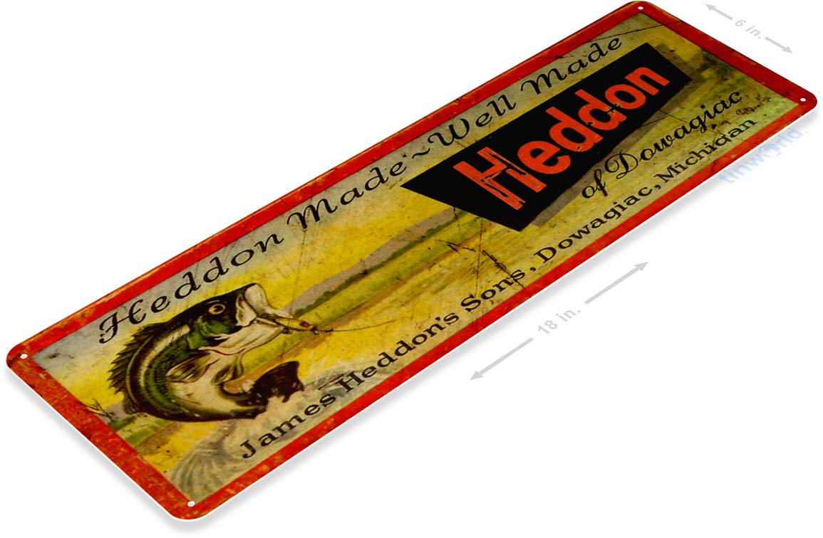 フィッシング　木製看板　看板　壁掛け　レトロ看板　　釣り 新品 ブリキ看板 Heddon バス フィッシング 釣り ルアー レトロ - メルカリ
