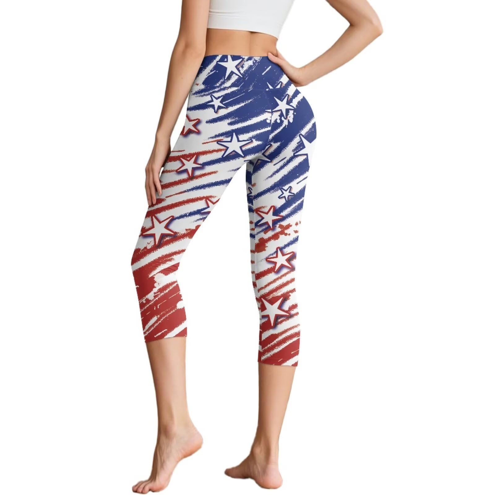 Legging de yoga capri taille haute avec poches pour femme - Contrôle du ventre - Pour entraînement et course à pied - Grande taille