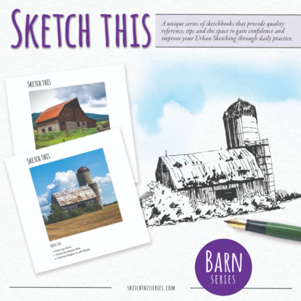 Sketch this: Sketchbook to practice your Urban Sketching through daily drawing. Drawing tips help guide your practice.