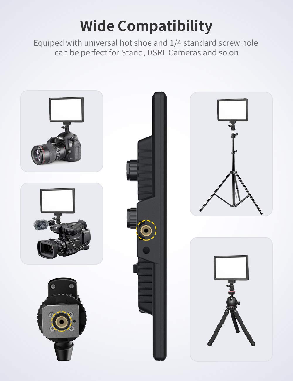 RALENO LED Video Light, Camera Light for Pictures Video Recording with 4000mAh Battery Support Type-C USB Power Supply, CRI>95 3200K-5600K Photo Lights for Outdoor Photography Live Streaming Zoom Call