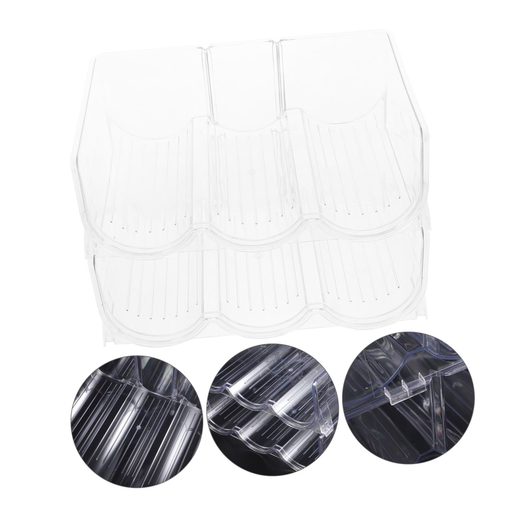 PRETYZOOM Casier à Bouteilles en Pet, Support Empilable et Démontable, Base Large et Stable, pour Comptoir Cuisine et Réfrigérateur, Rangement 2 Pièces