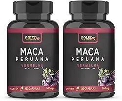 Maca Vermelha 120 Capsulas - Maca Peruana Vermelha 500mg - 2 Unidades
