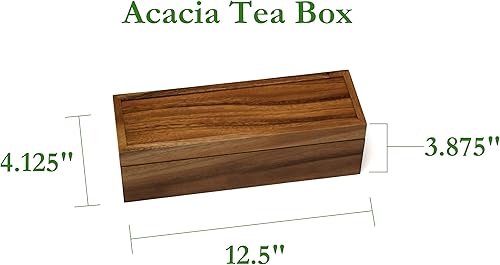 Miniatura 3 de Lipper International - Caja de té de madera de acacia con 4 secciones 120in x 41in x 35in