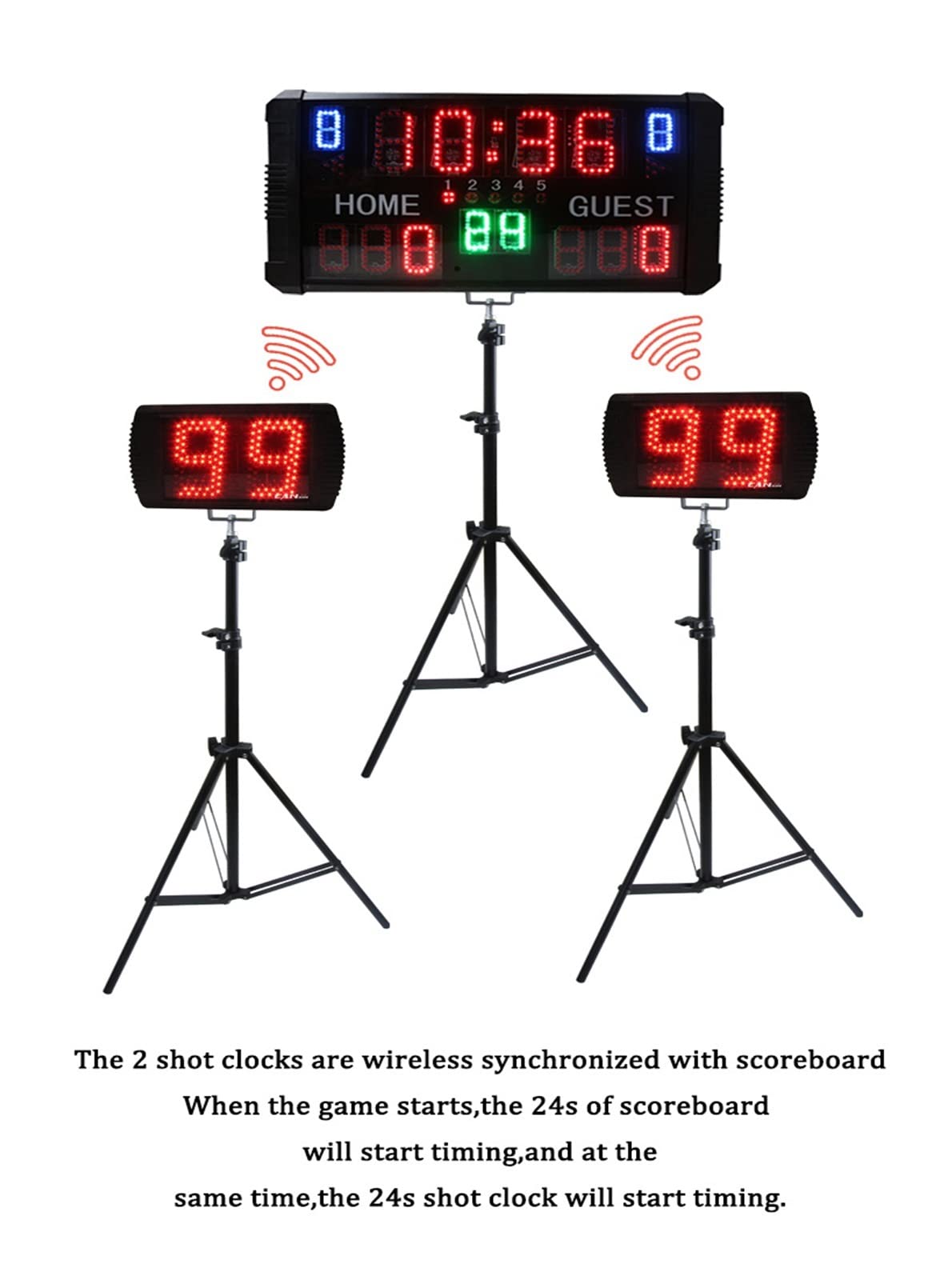 Tabellone segnapunti Digitale Wireless per Basket, tabellone segnapunti elettronico per Ping Pong con Telecomando Wireless, unità di punteggio con punteggi Rotondi, da Tavolo e da Parete