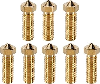 APAAZO 8pcs/lot 3D Printer Volcano Nozzles Stainless Steel Brass M6 Thread Hotend Nozzle 0.2mm-1.2mm Compatible With 1.75mm 3mm Filament (Color : Brass, Size : 1.2mm 3.0MM 8pcs)