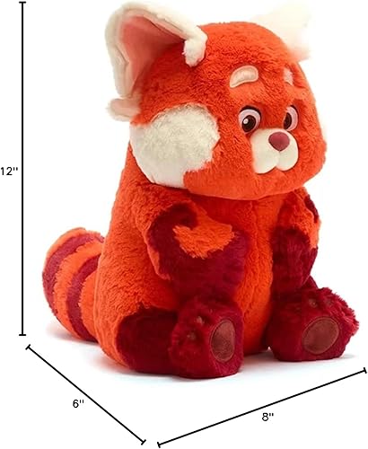 Juguetes de peluche rojos Meilin Panda Muñeca de peluche de 12 pulgadas linda muñeca de felpa panda para niños y fanáticos de la fiesta de