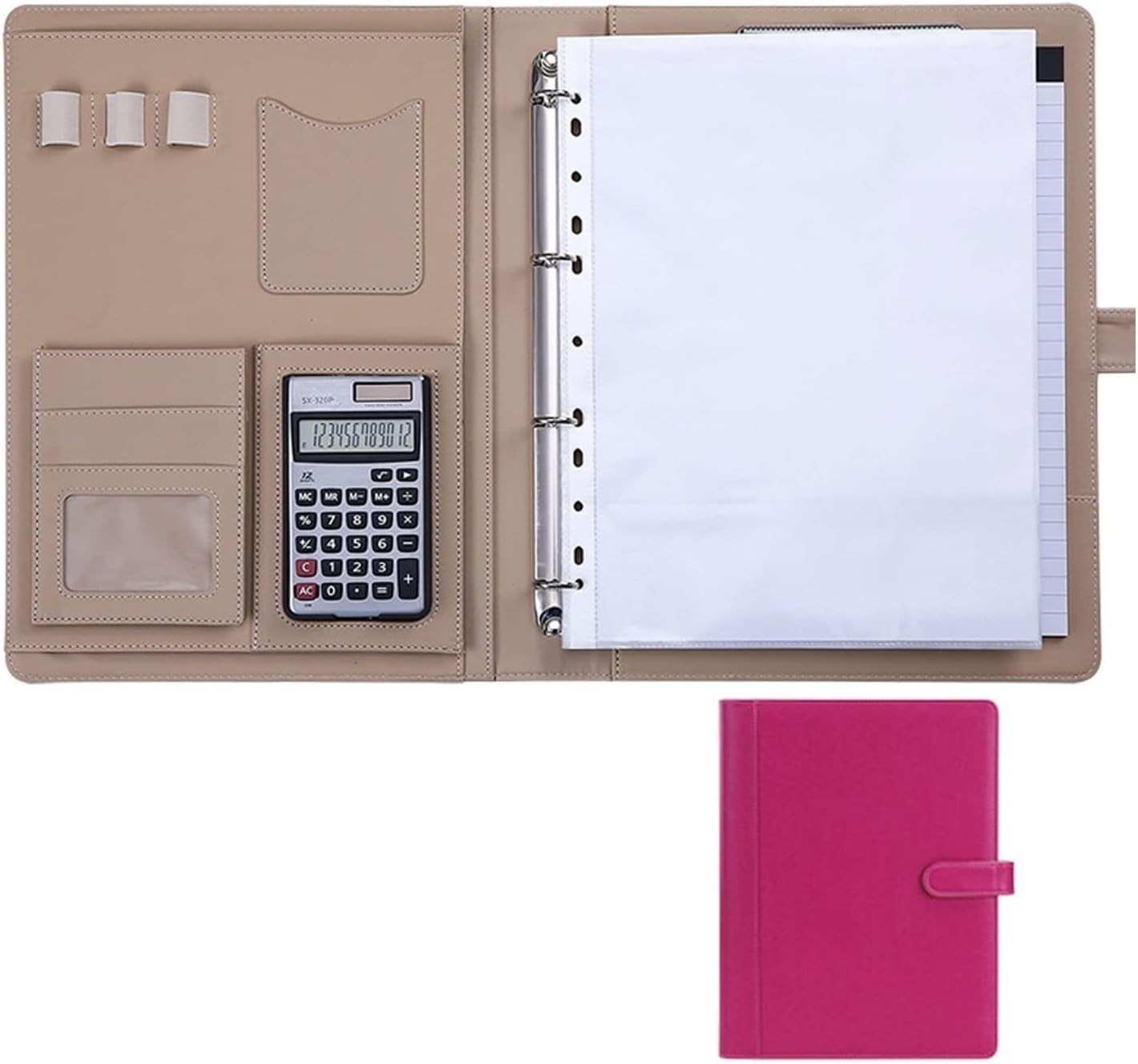 Etui Do Pisania A4, Skórzany Futerał Konferencyjny, Futerał Na Dokumenty Z Zamkiem Błyskawicznym, Wodoodporna Teczka Z Segregatorem, Schowek, Notatnik, Teczka Portfolio Na Spot, Pink 2
