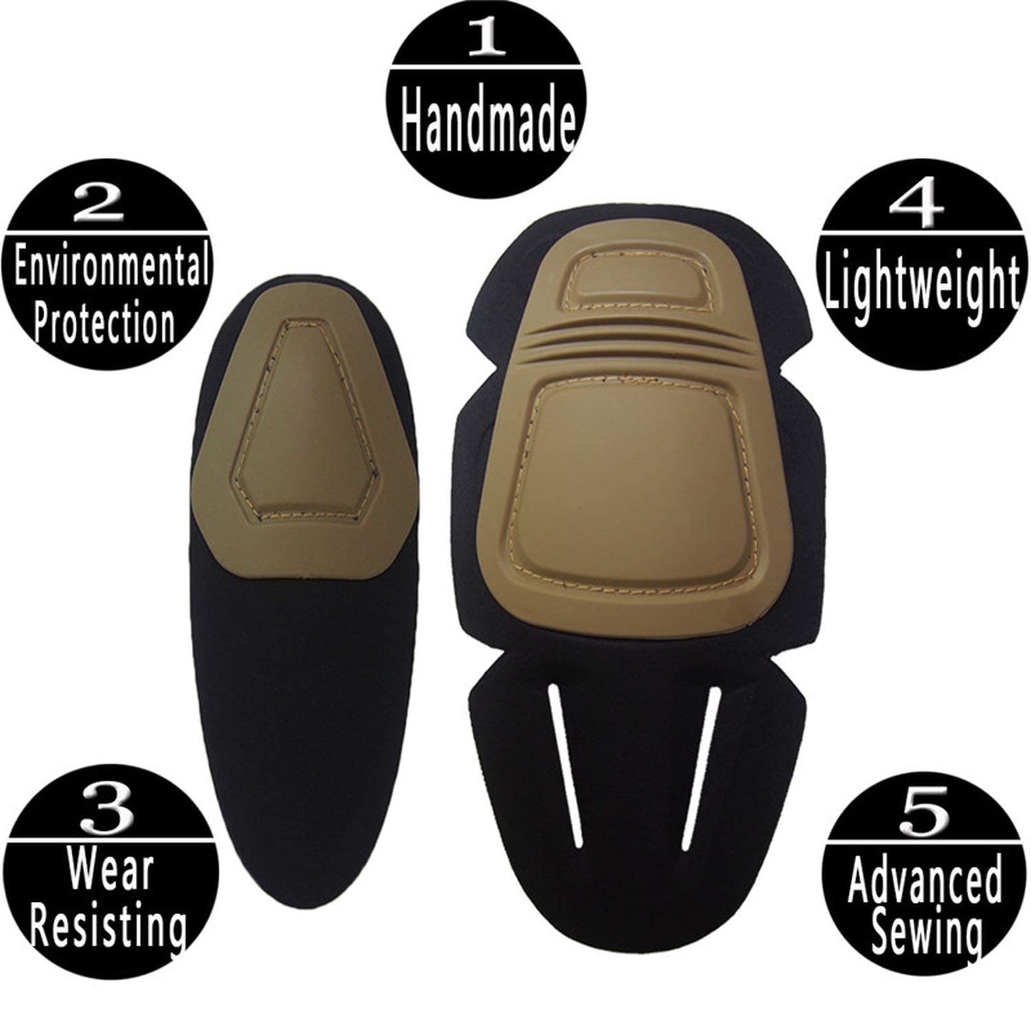 Tattico Ginocchiere e Gomito Protector Pad Set per Paintball Airsoft Uniforme Militare Verde
