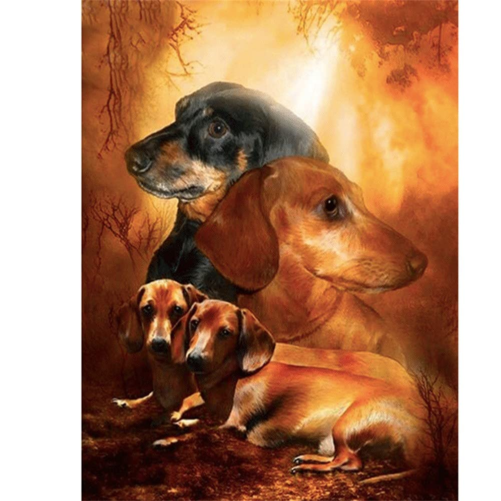 Kit peinture diamant chien idée cadeau loisirs créatifs adultes 70x140cm