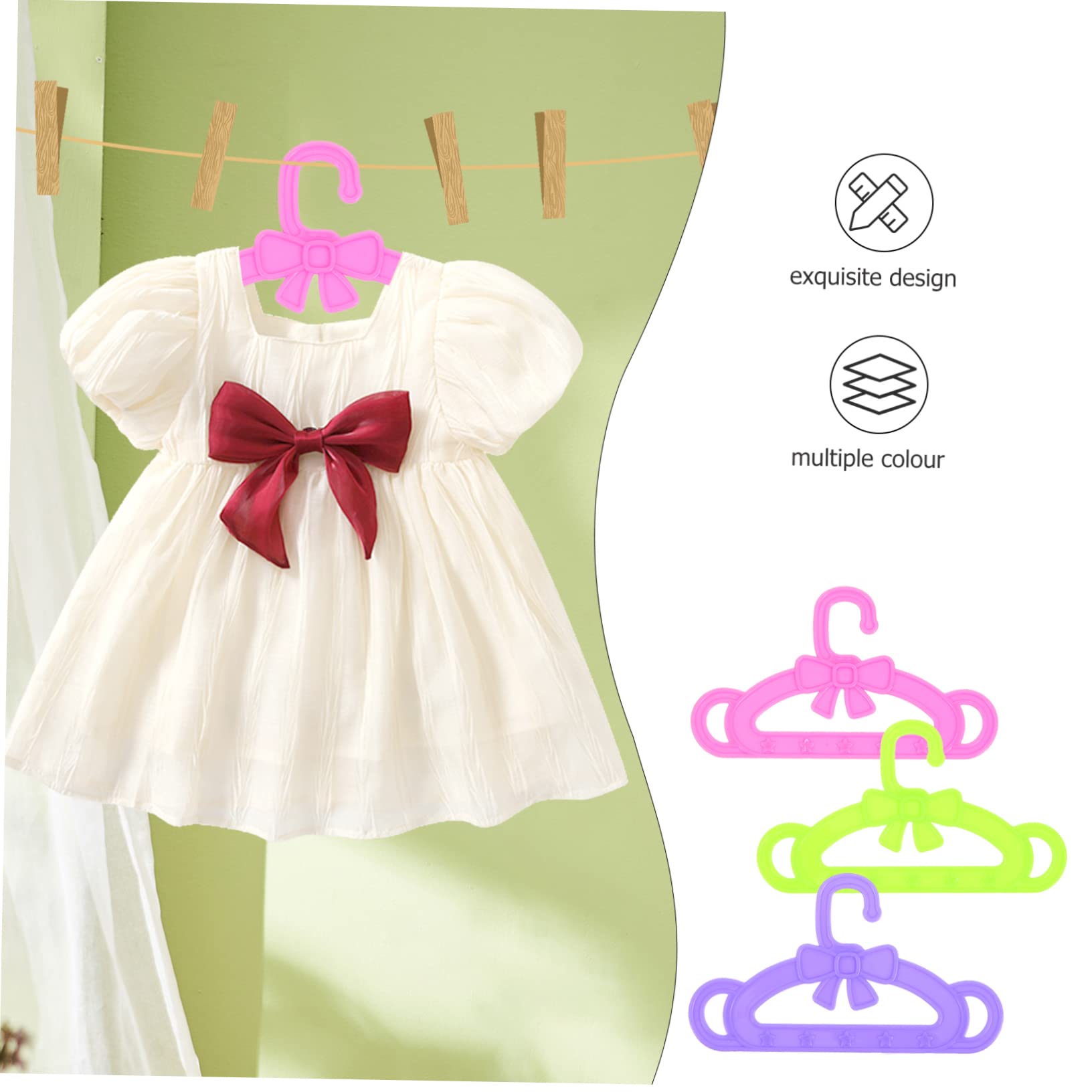 15 Piezas Colgadores de Ropa para Muñecas de Plástico Accesorios para Niñas Colgador para Organizar Ropa de Muñecos Habitaciones Infantiles