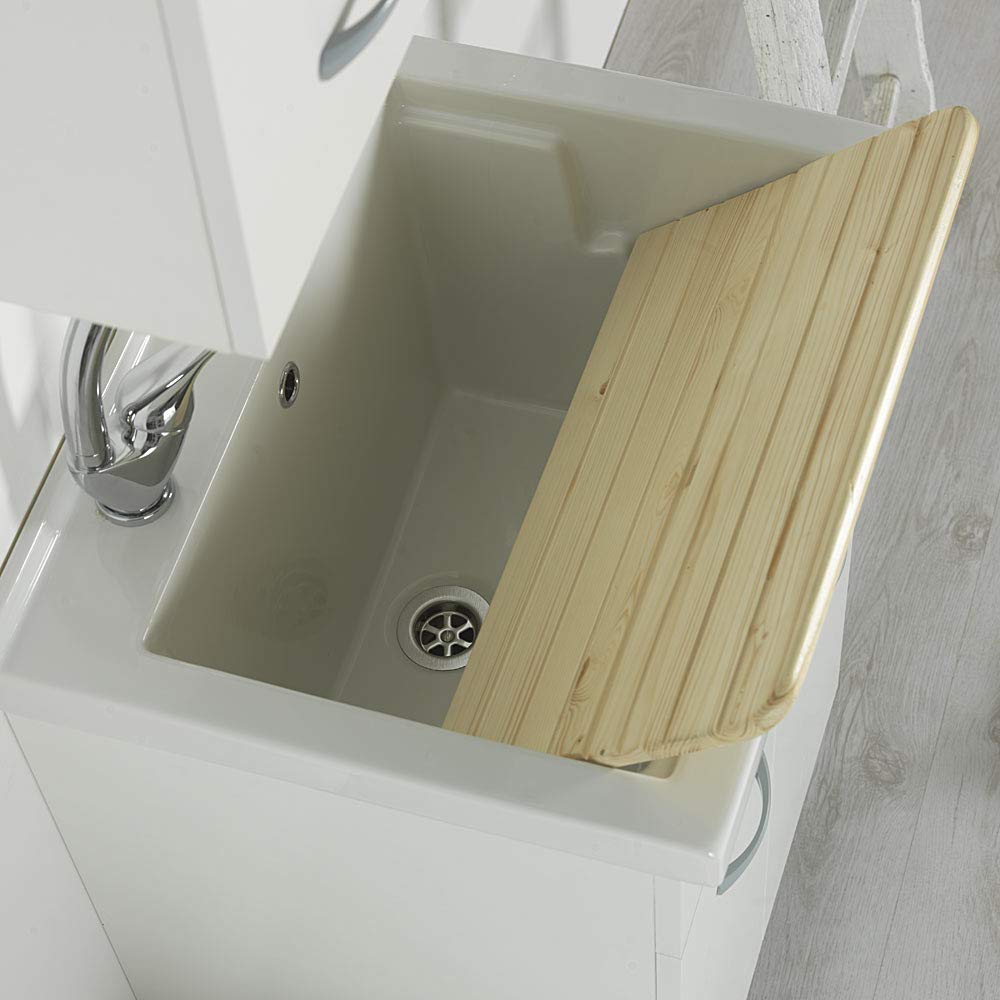 Asse Lavapanni in Legno di Abete per Pilozzo in Ceramica 60x50 Resistente all'acqua e Ideale per Lavaggio