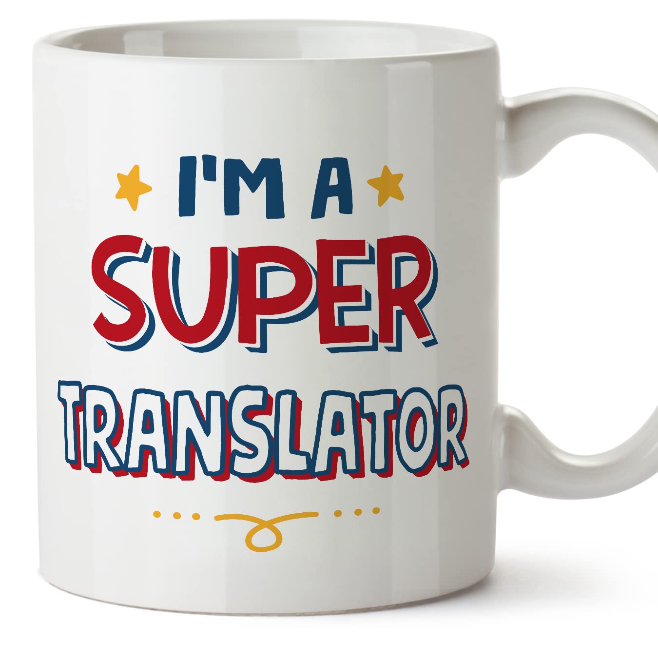 MUGFFINS Translator Mug - in English - I'm Super - Funny Gift for Colleagues - Ceramic 11oz Mug