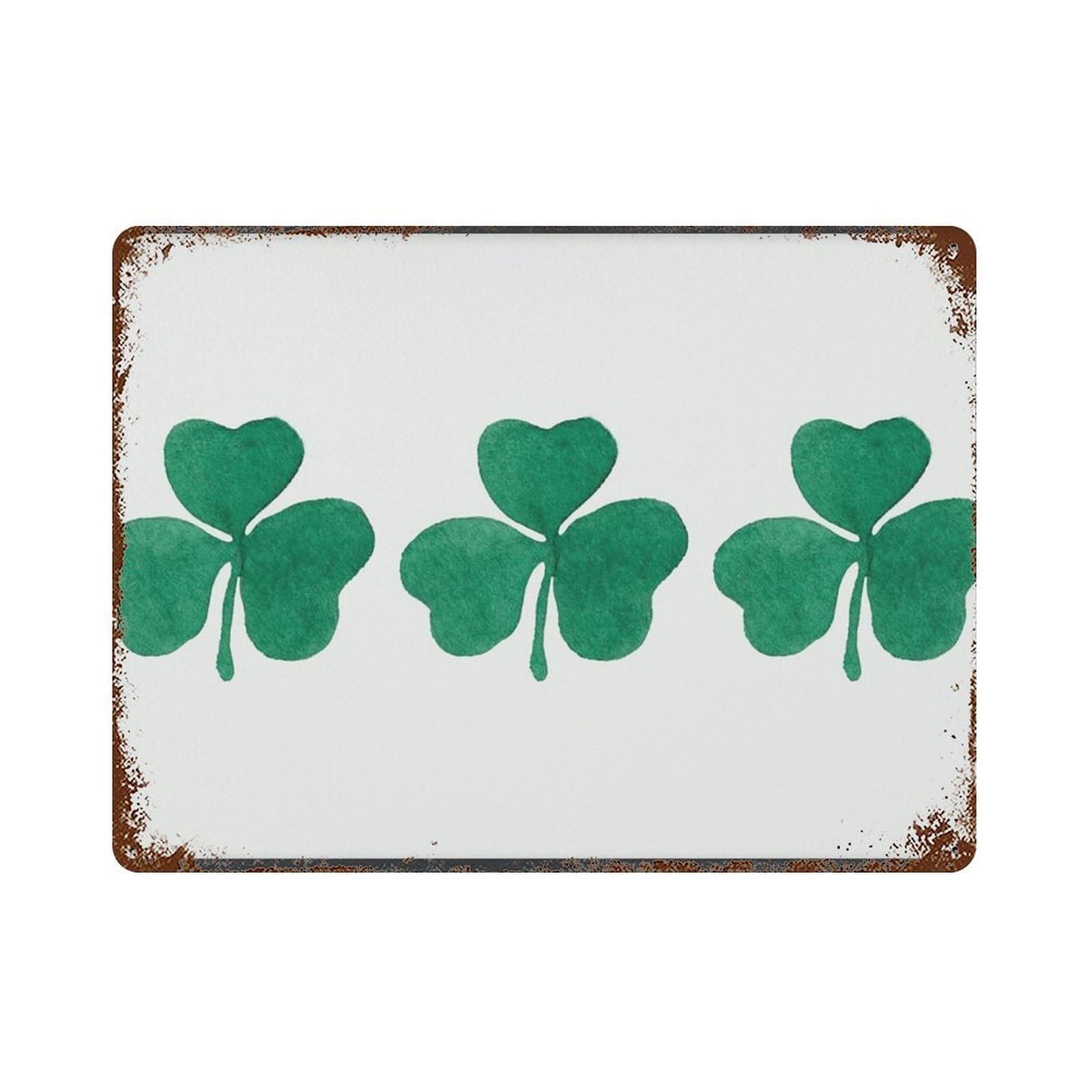xiaoxiaoshen Watercolor Three Shamrocks, St. Patrick's Day Green Clover Wall Decor Art Metal Tin Poster Modern Home Decor Art Home Bar Shop Decorations Vintage Sign 30x40cm