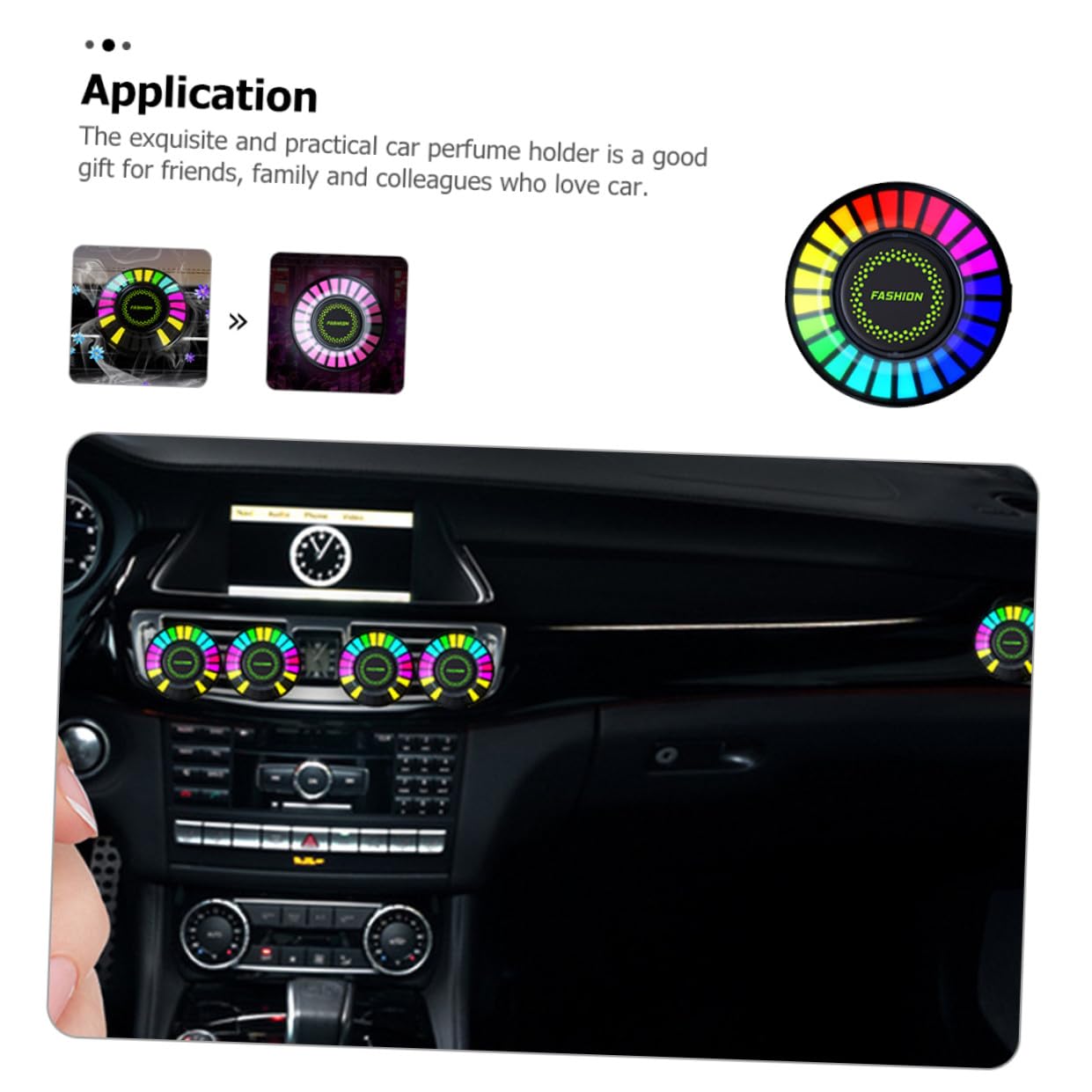 PartyKindom 4Pcs Diffusore Auto Clip Di Sfiato Diffusore Di Fragranza Auto Luces LED Para Carro Accessori Musicali Deodoranti Per Auto Diffusore Intelligente Diffusore Di Aroma Atmosfera Luce