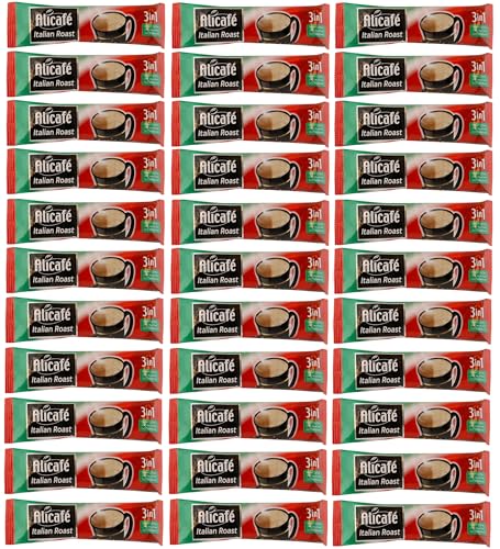 Image of Alicafe Italian Roast 3 in 1 Instant Coffee | Smooth With Microground Coffee | Instant Coffee Sachets | (30 x 16.5g)