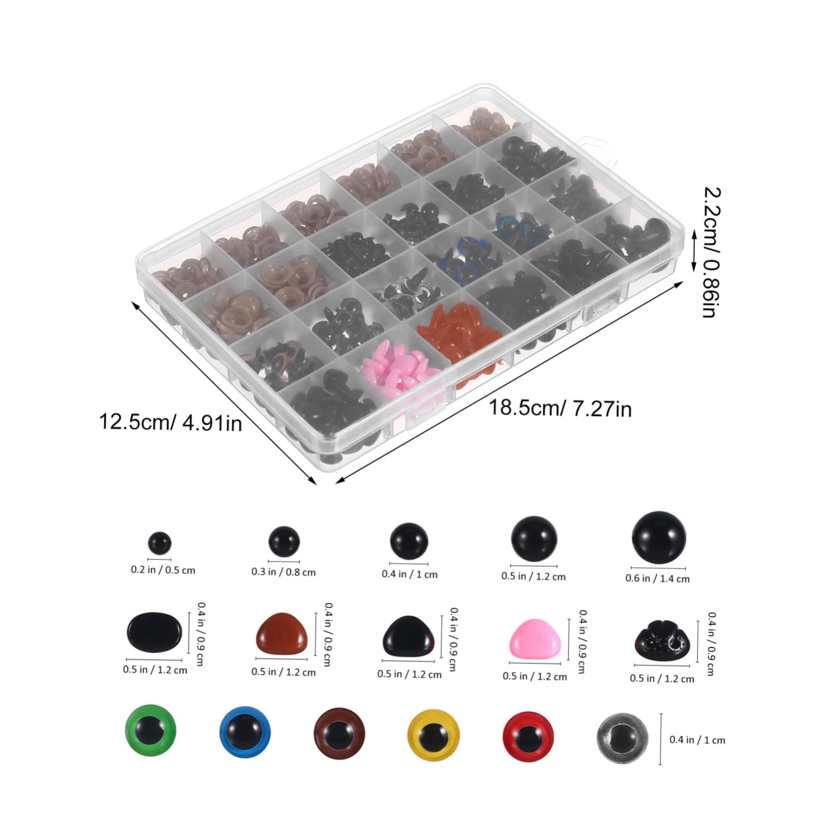 VILLCASE Craft Eyes Set 600 Pcs Small Googly Eyes for Crochet Toys and Stuffed Animals Safety Plastic Eyes Button Eyes